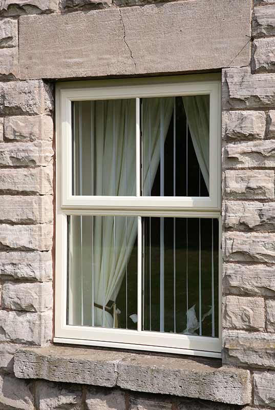 Top hung casement window in white